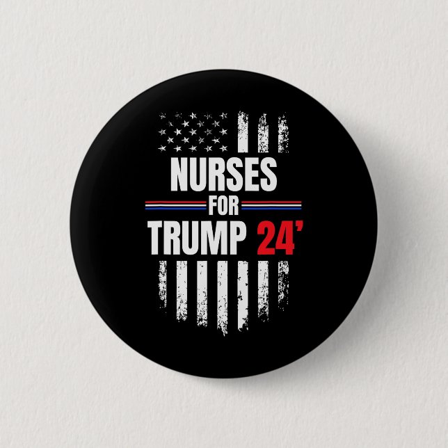 For Trump 2024 American Flag  Button (Front)