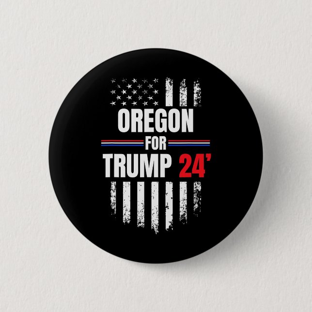For Trump 2024 American Flag  Button (Front)