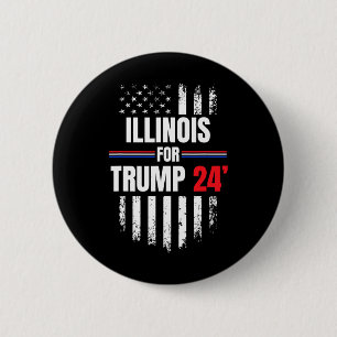 For Trump 2024 American Flag Button