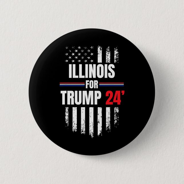 For Trump 2024 American Flag  Button (Front)