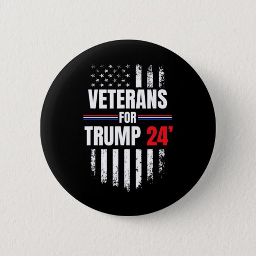 For Trump 2024 American Flag  Button