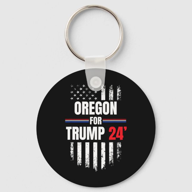 For Trump 2024 American Flag  Keychain (Front)