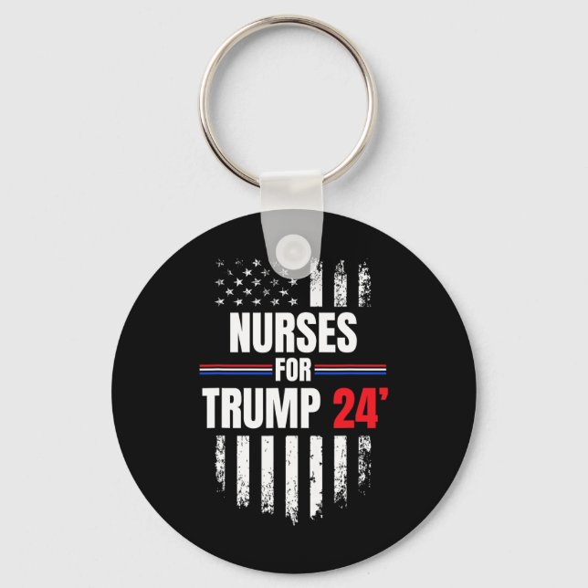 For Trump 2024 American Flag  Keychain (Front)