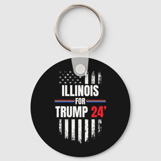 For Trump 2024 American Flag  Keychain (Front)