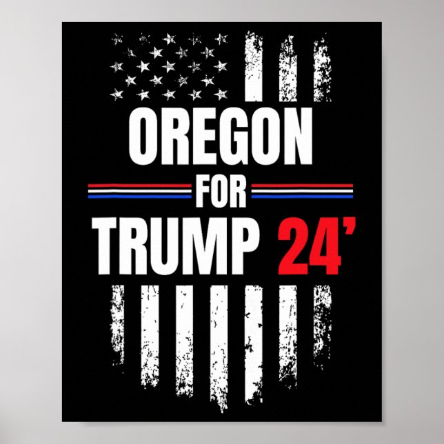 For Trump 2024 American Flag  Poster (Front)