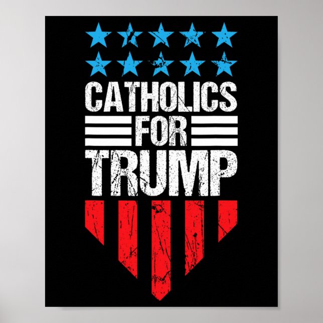 For Trump 2024 Election Shirts Retro Usa Flag  Poster (Front)