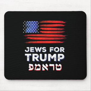 For Trump 2024 Israel Usa Hebrew Election Jewish V Mouse Pad