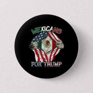 For Trump 2024 Mexico Usa Friendship Flag Button