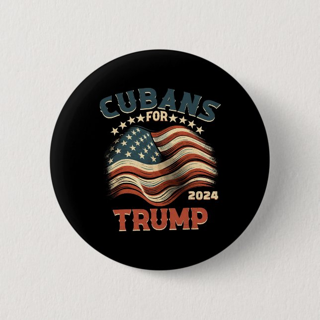 For Trump 2024 Usa Flag  Button (Front)