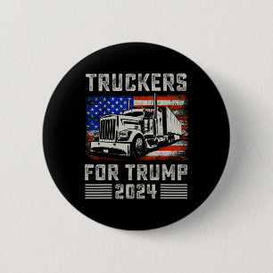 For Trump American Flag - Trump 2024 Vintage Button