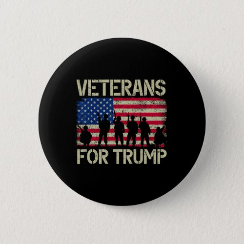 For Trump American Flag Veteran Dad Grandpa  Button