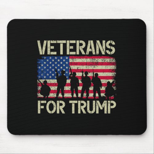 For Trump American Flag Veteran Dad Grandpa  Mouse Pad