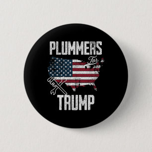 For Trump Election Fun 45 47 American Flag  Button
