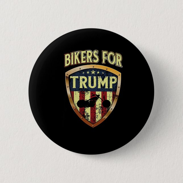 For Trump Funny Biker Gift Tee  Button (Front)