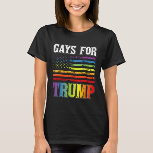 For Trump Lgbt Pride Gay Rainbow Flag Vote Republi T_Shirt