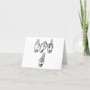 For U in ASL Letterpress Thank You Card