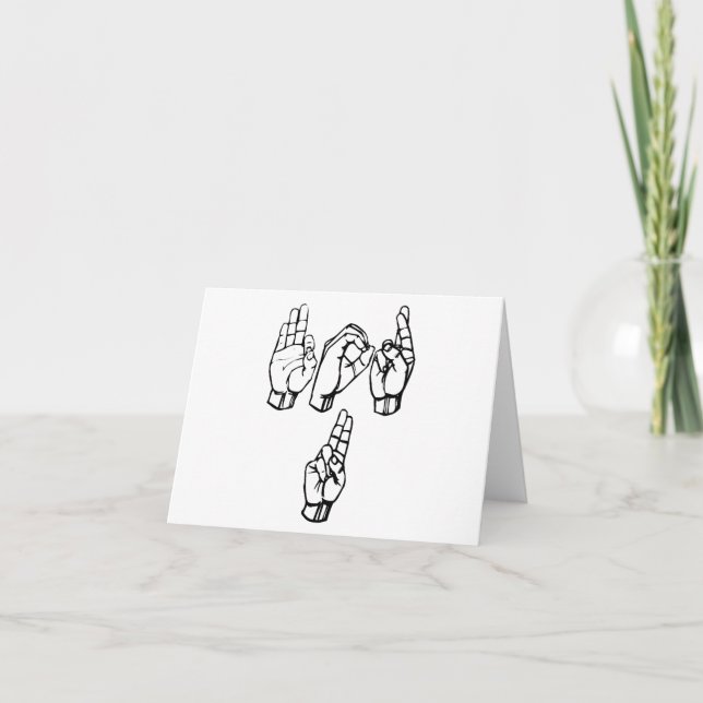 For U in ASL Letterpress Thank You Card (Front)