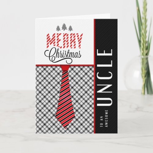 for Uncle Merry Christmas Masculine Necktie Holiday Card