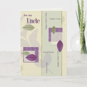 For Uncle on Father's Day. Elegant Leaf Pattern Card