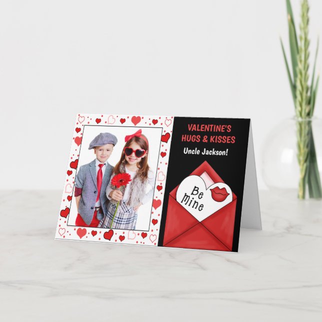 for Uncle Valentine's Day Niece or Nephew Photo Holiday Card (Front)