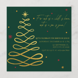 For Unto Us A Child Is Born | Christmas Invitation