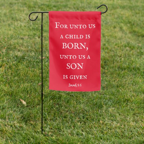 For unto us a child is born garden flag