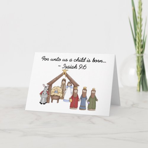 For unto us a child is born holiday card