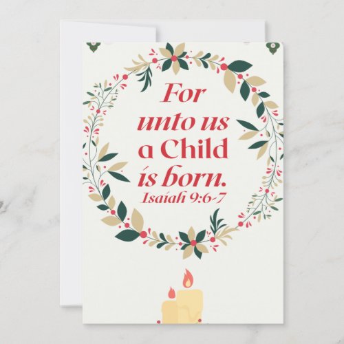 For unto us a child is born Isaiah 9_6_7 Invitation