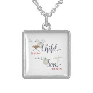 For Unto us a Child is Born Sterling Silver Necklace