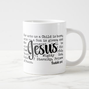 FOR UNTO US Christian Isaiah JESUS Christmas Giant Coffee Mug