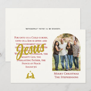 FOR UNTO US Isaiah Photo Christmas Holiday Card