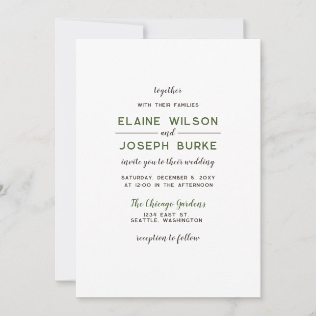 For Vellum Overlay Pinecone Wedding Invitation (Front)