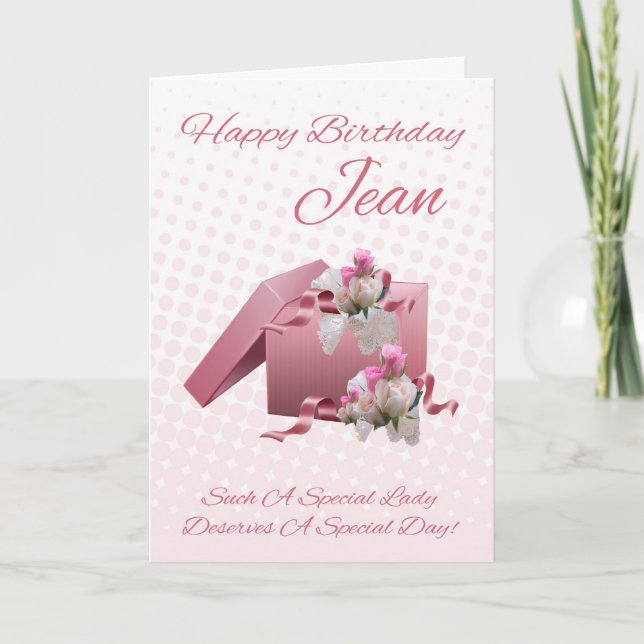 For Very Special Jean Birthday Celebration Card (Front)