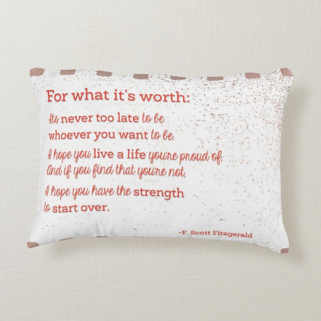 For What It's Worth Accent Pillow (Back)
