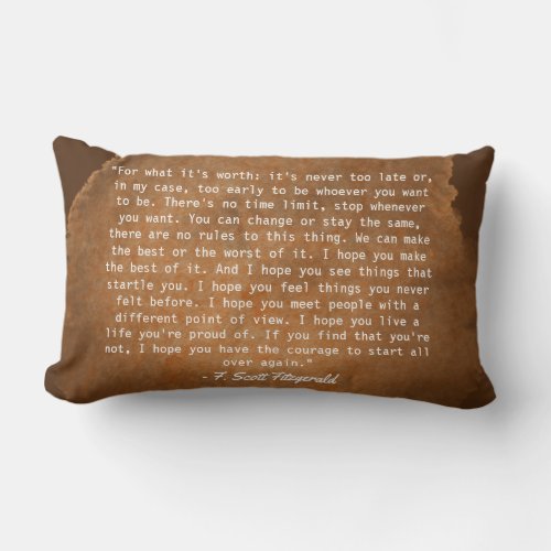 For What Its Worth Quote Poster Lumbar Pillow