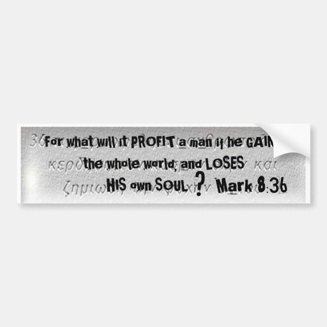 "For what will it PROFIT ... - Customized Bumper Sticker (Front)