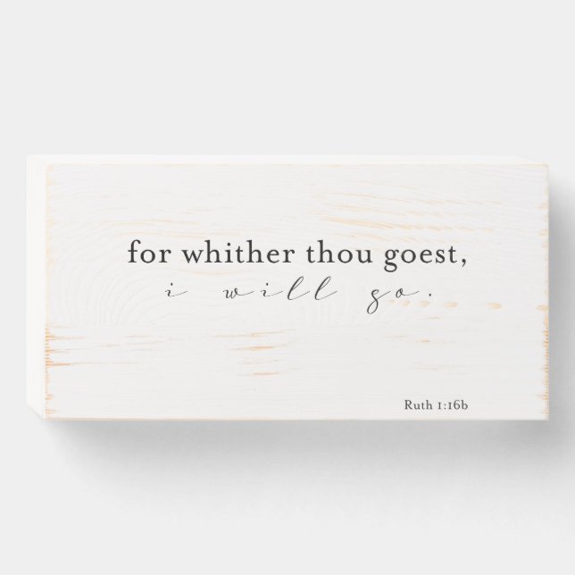 For whither thou goest I will go | Wedding Sign (Front Horizontal)