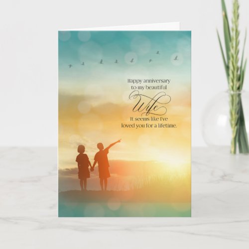 for Wife Lifetime Love Wedding Anniversary Card