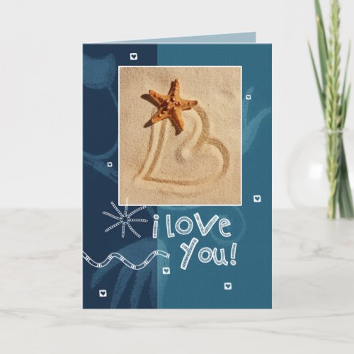 For Wife on Valentines Day Beach Theme Holiday Card