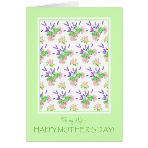 For Wife Pretty Floral Mothers Day Greeting