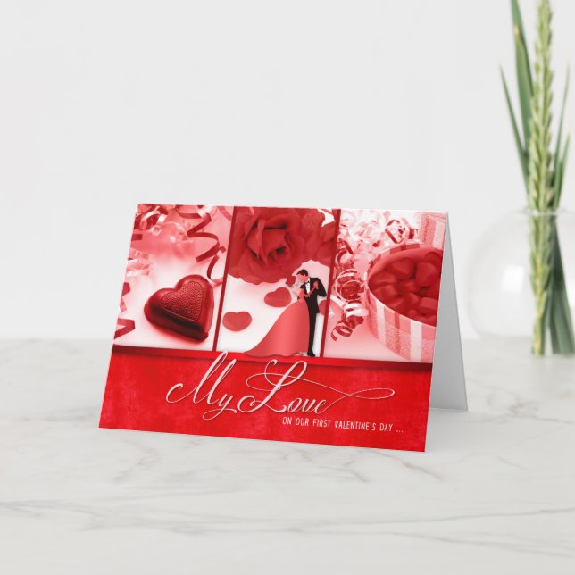 for Wife Romantic 1st Valentine's Day Holiday Card (Front)