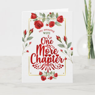 for Wife Wedding Anniversary Red Roses Card