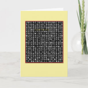 For wife, Wordsearch birthday card