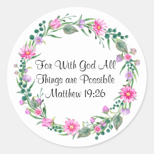 For with God All Things Are Possible Sticker