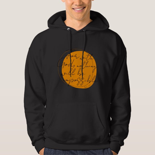 For With God Black Hoodie (Front)