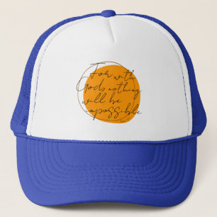 For With God Blue Trucker Hat