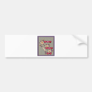 For You From Me: Beautiful Floral Hearts Design Bumper Sticker