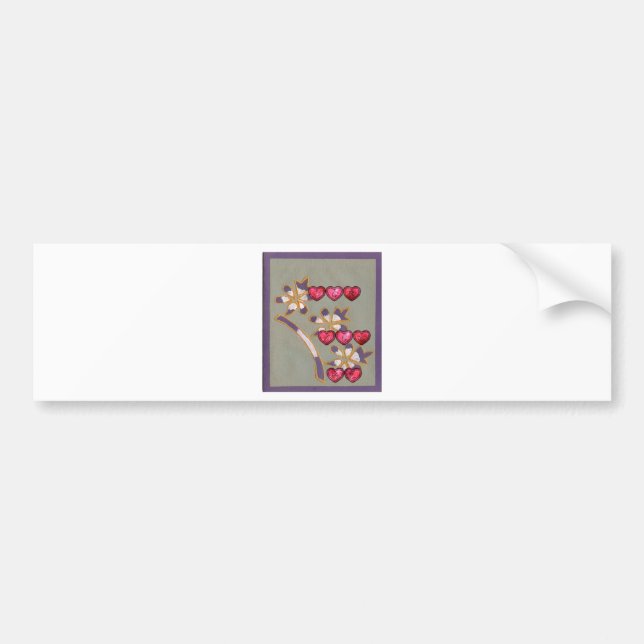 For You From Me: Beautiful Floral Hearts Design Bumper Sticker (Front)