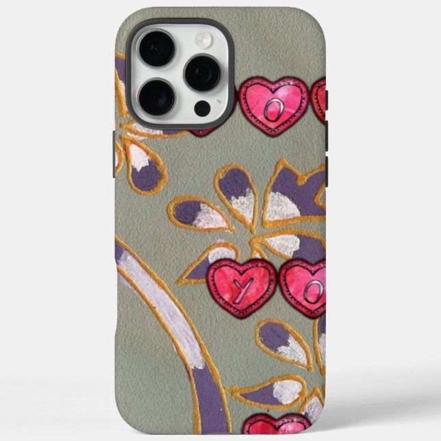 For You From Me: Beautiful Floral Hearts Design Case-Mate iPhone Case (Back)
