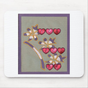 For You From Me: Beautiful Floral Hearts Design Mouse Pad